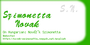 szimonetta novak business card